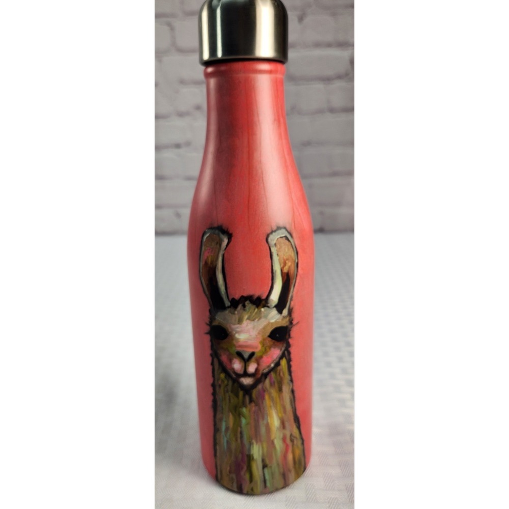 NEW! Studio Oh Boho Llama Stainless Steel Pink Water Bottle 17 oz. BPA free
